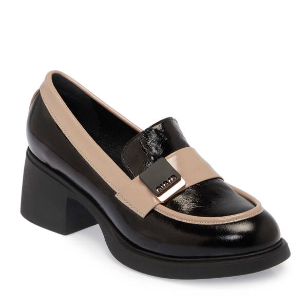 Siyah Rugan Deri Kadın Topuklu Ayakkabı - K25S1AY68159-A07 - 1