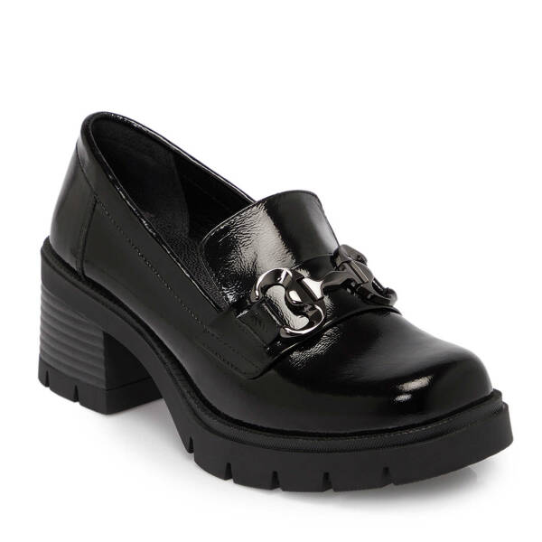 Siyah Rugan Deri Kadın Topuklu Ayakkabı - K25S1AY68160-A07 - 1