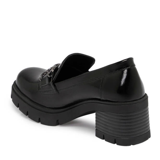 Siyah Rugan Deri Kadın Topuklu Ayakkabı - K25S1AY68160-A07 - 2