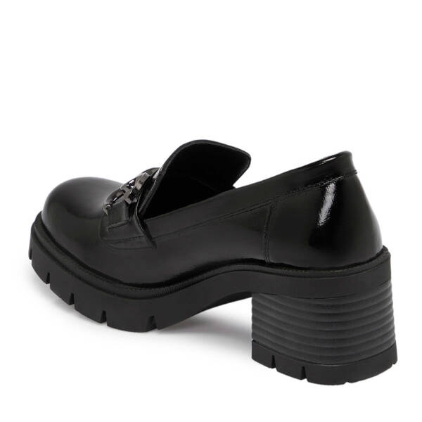 Siyah Rugan Deri Kadın Topuklu Ayakkabı - K25S1AY68160-A07 - 2