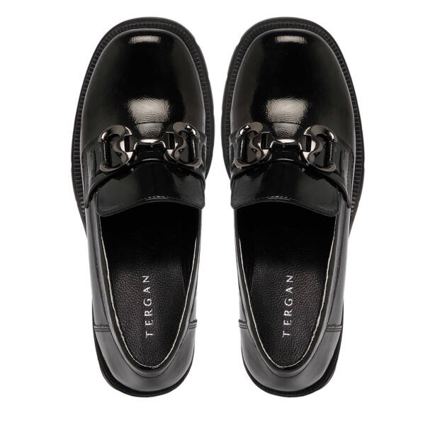 Siyah Rugan Deri Kadın Topuklu Ayakkabı - K25S1AY68160-A07 - 5