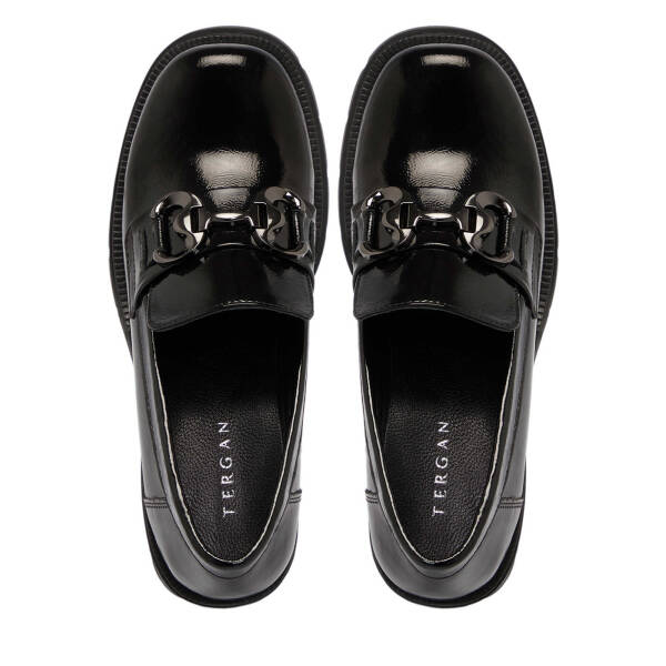 Siyah Rugan Deri Kadın Topuklu Ayakkabı - K25S1AY68160-A07 - 5