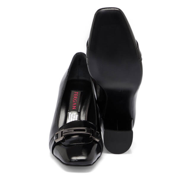 Siyah Rugan Deri Kadın Topuklu Ayakkabı - K25S1AY68340-A07 - 4