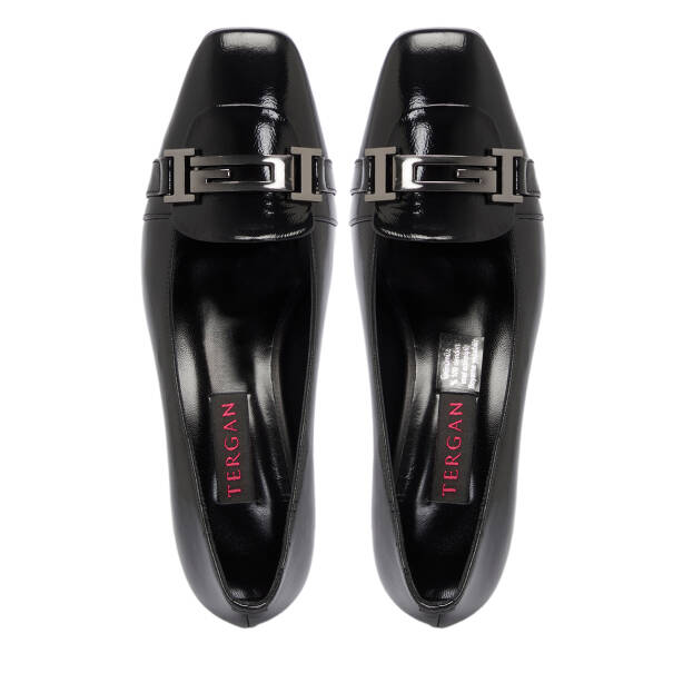 Siyah Rugan Deri Kadın Topuklu Ayakkabı - K25S1AY68340-A07 - 5