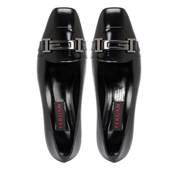 Siyah Rugan Deri Kadın Topuklu Ayakkabı - K25S1AY68340-A07 - 5