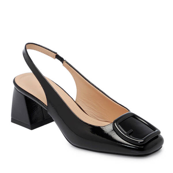 Siyah Hakiki Rugan Deri Kadın Topuklu Ayakkabı - K25Y1AY67796-A07 - 2