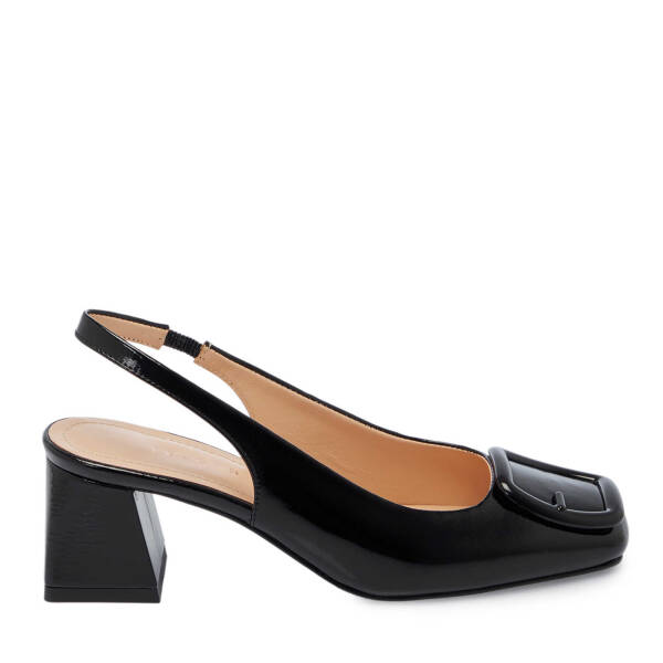 Siyah Hakiki Rugan Deri Kadın Topuklu Ayakkabı - K25Y1AY67796-A07 - 1