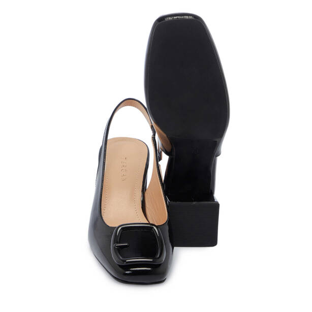 Siyah Hakiki Rugan Deri Kadın Topuklu Ayakkabı - K25Y1AY67796-A07 - 4