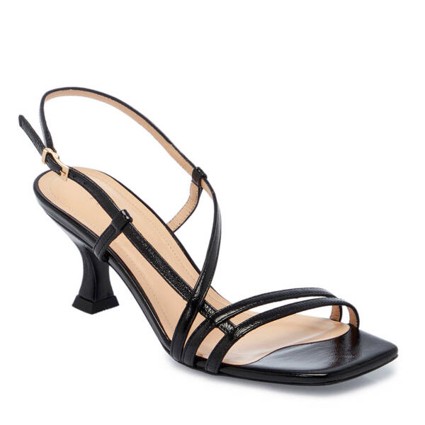 Siyah Hakiki Rugan Deri Kadın Topuklu Ayakkabı - K25Y1AY67806-A07 - 2