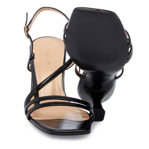 Siyah Hakiki Rugan Deri Kadın Topuklu Ayakkabı - K25Y1AY67806-A07 - 4