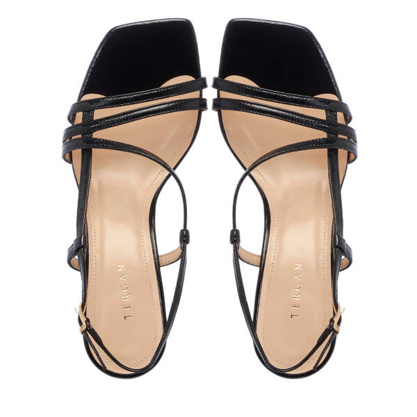 Siyah Hakiki Rugan Deri Kadın Topuklu Ayakkabı - K25Y1AY67806-A07 - 5