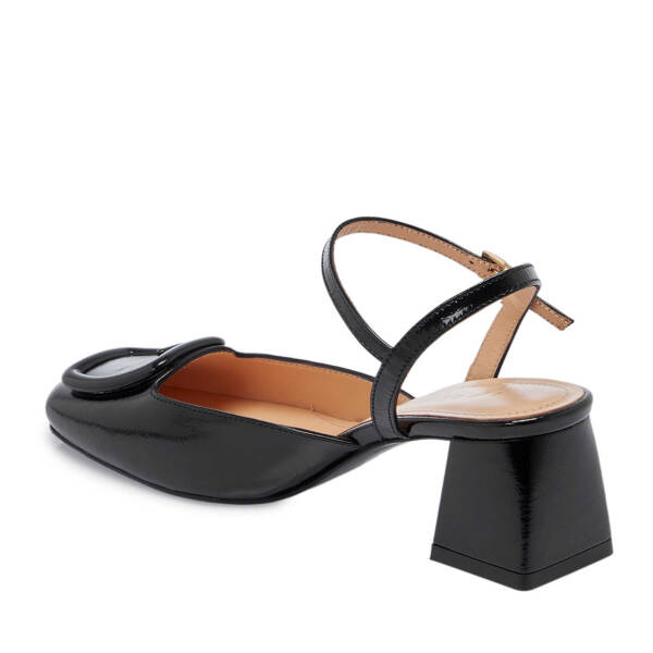 Siyah Rugan Deri Kadın Topuklu Ayakkabı - K25Y1AY67807-A07 - 2