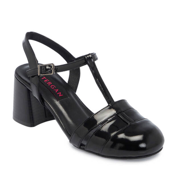 Siyah Hakiki Rugan Deri Kadın Topuklu Ayakkabı - K25Y1AY67910-A07 - 2