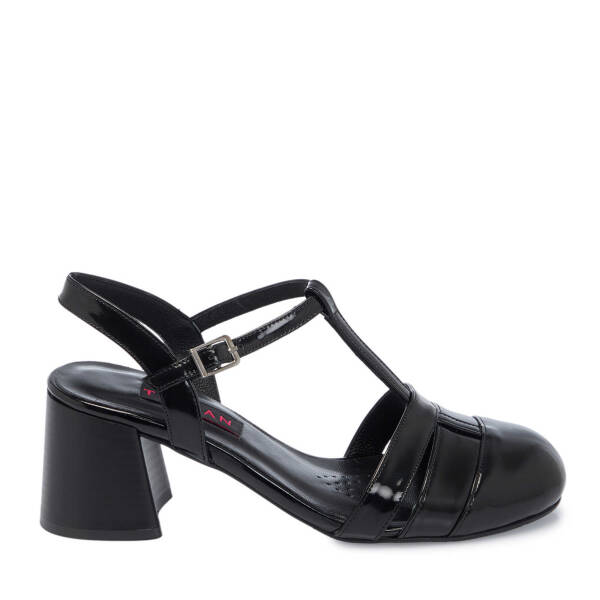 Siyah Hakiki Rugan Deri Kadın Topuklu Ayakkabı - K25Y1AY67910-A07 - 1