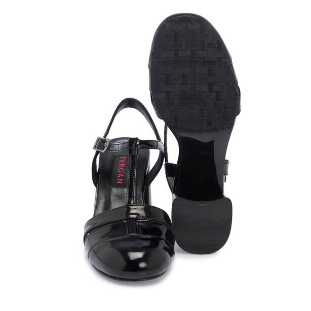 Siyah Hakiki Rugan Deri Kadın Topuklu Ayakkabı - K25Y1AY67910-A07 - 4