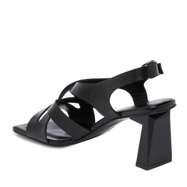 Siyah Hakiki Rugan Deri Kadın Topuklu Ayakkabı - K25Y1AY68087-A07 - 3