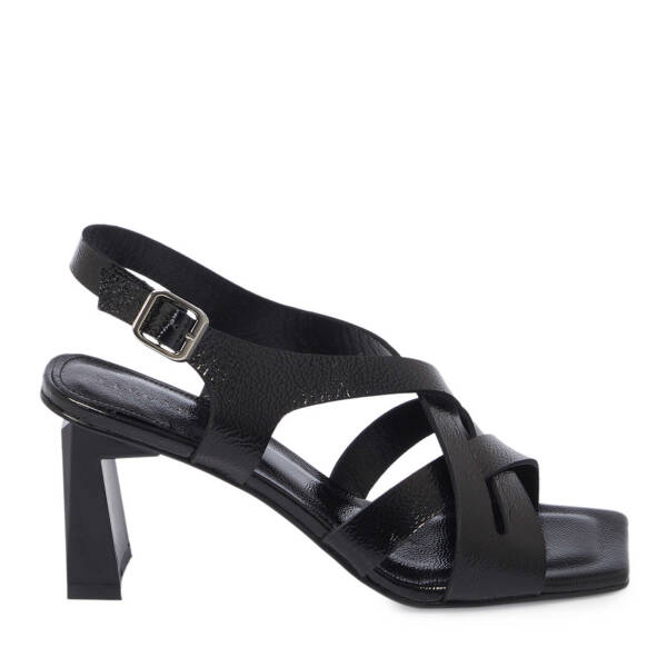 Siyah Hakiki Rugan Deri Kadın Topuklu Ayakkabı - K25Y1AY68087-A07 - 1