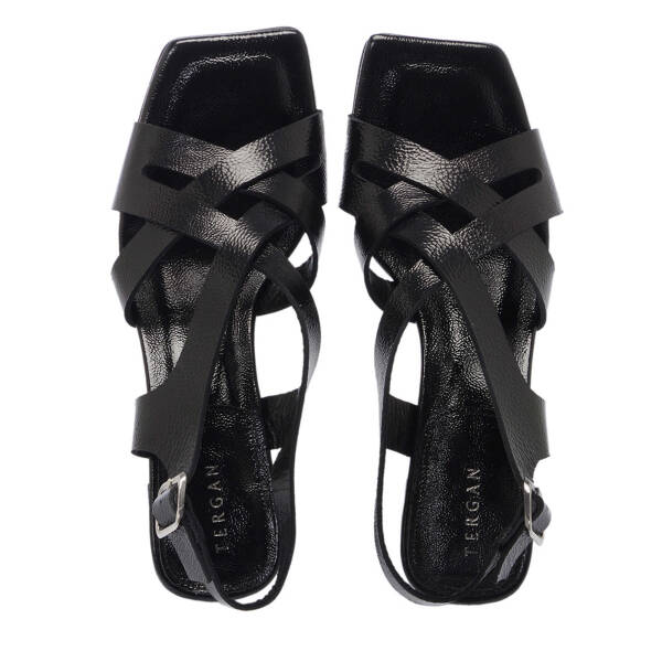 Siyah Hakiki Rugan Deri Kadın Topuklu Ayakkabı - K25Y1AY68087-A07 - 5