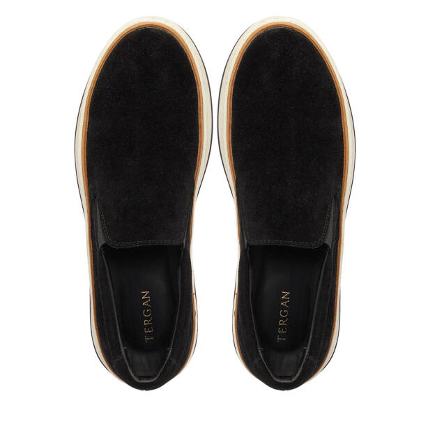 Siyah Süet Deri Erkek Casual Ayakkabı - E24S1AY57071-A01 - Tergan