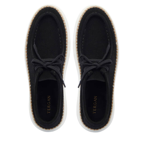 Siyah Hakiki Süet Deri Erkek Casual Ayakkabı - E25I1AY57332-A01 - Tergan