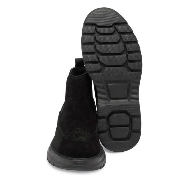 Siyah Süet Deri Erkek Casual Bot - E24K1BT56928-A01 - 4