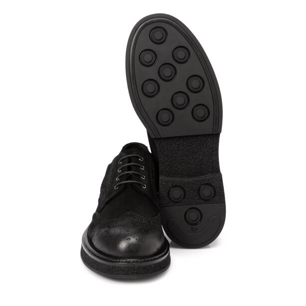 Siyah Süet Deri Erkek Klasik Ayakkabı - E25S1AY57457-A01 - 4