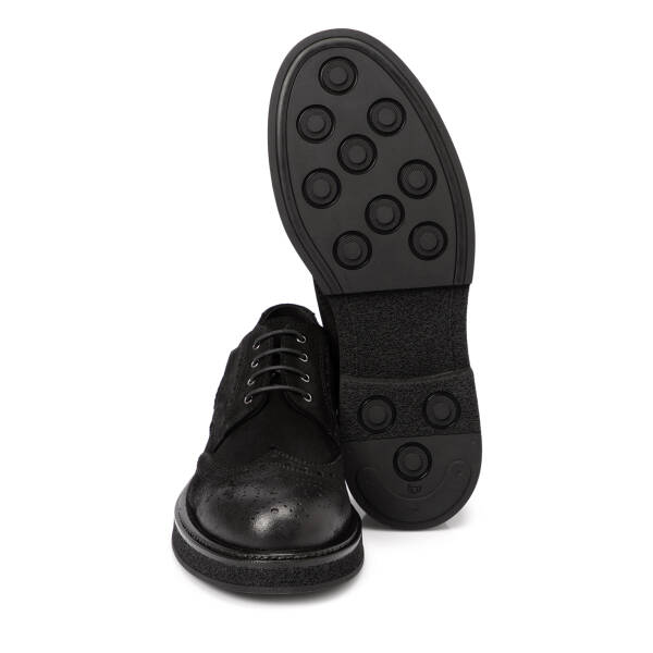 Siyah Süet Deri Erkek Klasik Ayakkabı - E25S1AY57457-A01 - 4