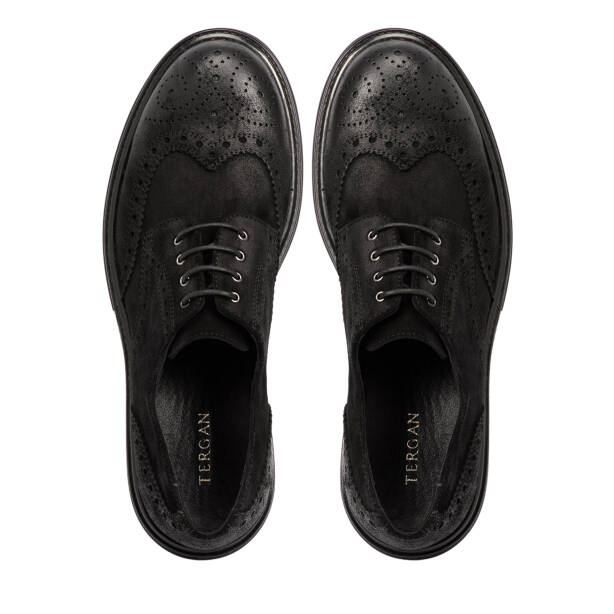 Siyah Süet Deri Erkek Klasik Ayakkabı - E25S1AY57457-A01 - 5