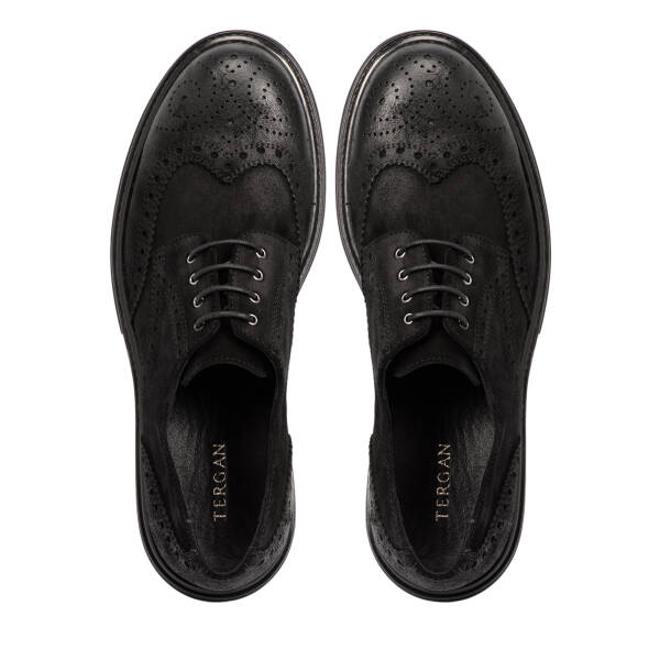 Siyah Süet Deri Erkek Klasik Ayakkabı - E25S1AY57457-A01 - 5