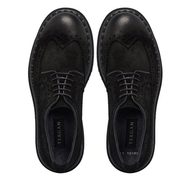 Siyah Süet Deri Erkek Klasik Ayakkabı - E25S1AY57492-A01 - 5