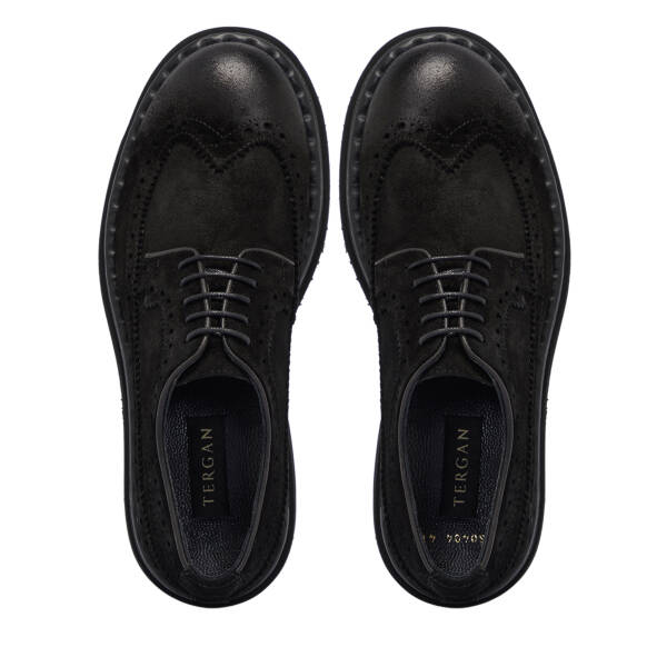 Siyah Süet Deri Erkek Klasik Ayakkabı - E25S1AY57492-A01 - 5