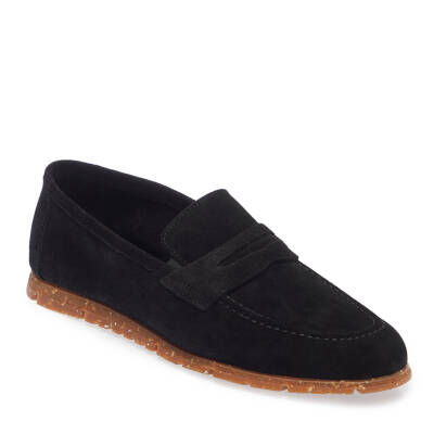 Siyah Süet Deri Erkek Loafer - E24I1AY56588-A01 - 1