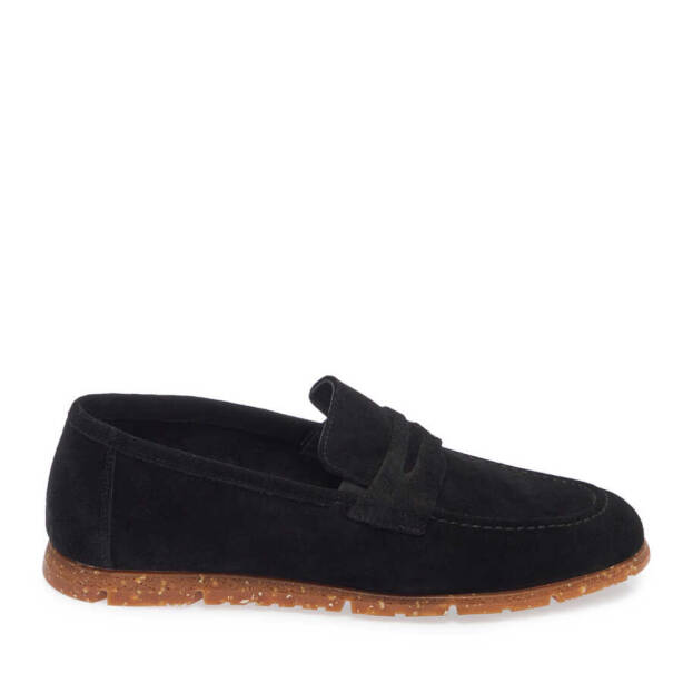 Siyah Süet Deri Erkek Loafer - E24I1AY56588-A01 - 3