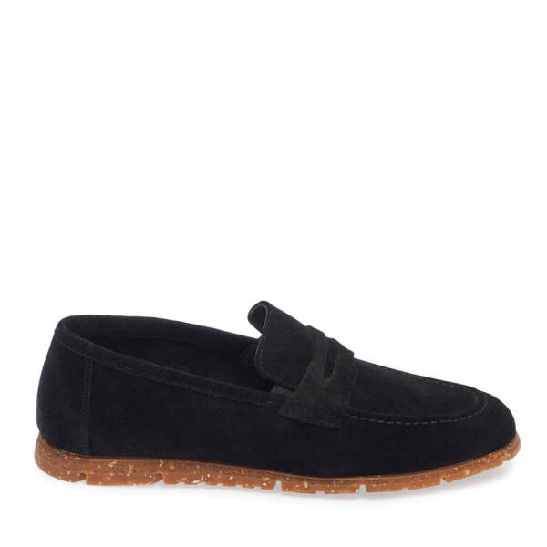 Siyah Süet Deri Erkek Loafer - E24I1AY56588-A01 - 3