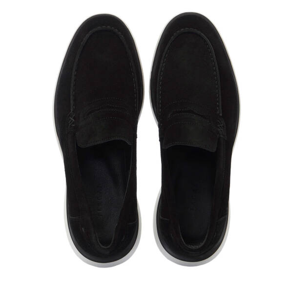 Siyah Süet Deri Erkek Loafer - E24I1AY56644-A01 - 5
