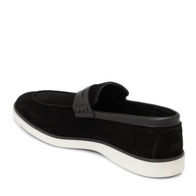  Siyah Süet Deri Erkek Loafer - E24I1AY56749-A01 - 2