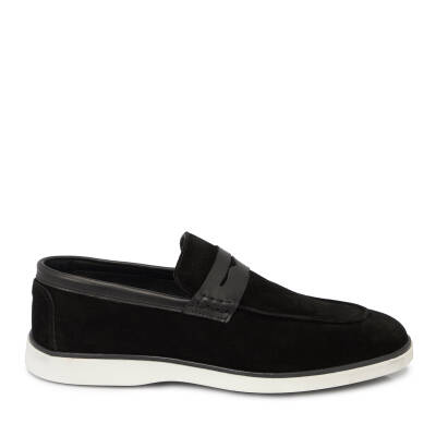  Siyah Süet Deri Erkek Loafer - E24I1AY56749-A01 - 3