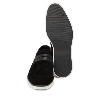  Siyah Süet Deri Erkek Loafer - E24I1AY56749-A01 - 4