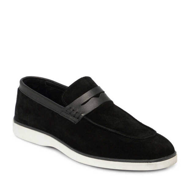 Siyah Süet Deri Erkek Loafer - E24I1AY56749-A01 