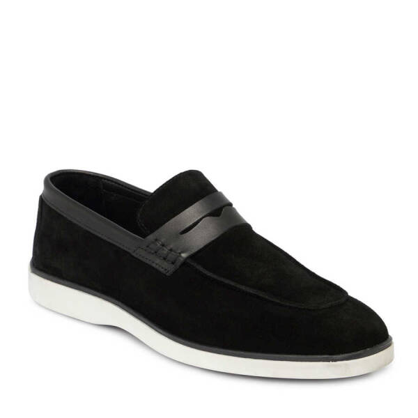 Siyah Süet Deri Erkek Loafer - E24I1AY56749-A01 - 1