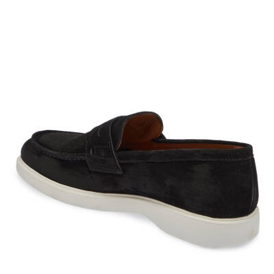  Siyah Süet Deri Erkek Loafer - E24I1AY56785-A01 - 2