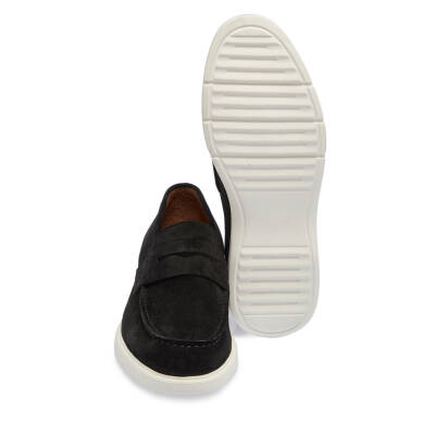 Siyah Süet Deri Erkek Loafer - E24I1AY56785-A01 - 4