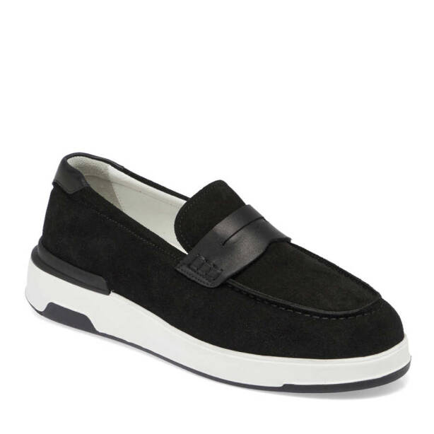 Siyah Süet Deri Erkek Loafer - E24I1AY56786-A01 - 1
