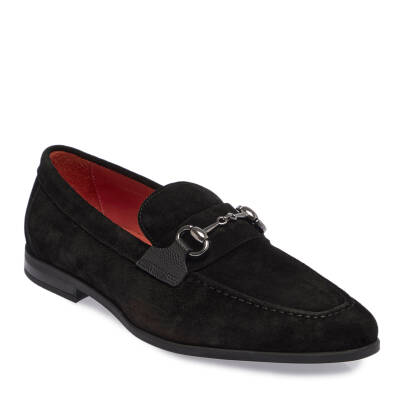  Siyah Süet Deri Erkek Loafer - E24I1AY56787-A01 - 1