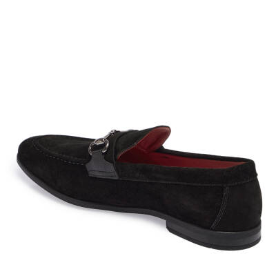  Siyah Süet Deri Erkek Loafer - E24I1AY56787-A01 - 2