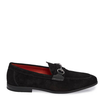  Siyah Süet Deri Erkek Loafer - E24I1AY56787-A01 - 3