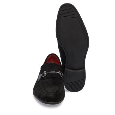  Siyah Süet Deri Erkek Loafer - E24I1AY56787-A01 - 4