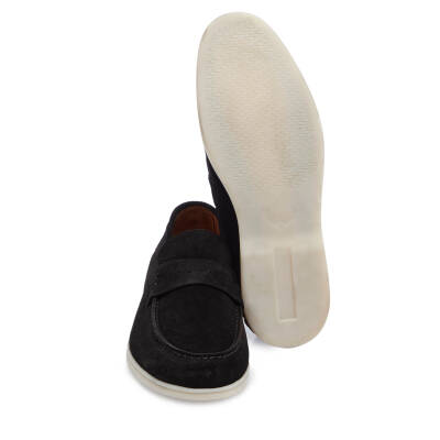 Siyah Süet Deri Erkek Loafer - E24I1AY56788-A01 - 4