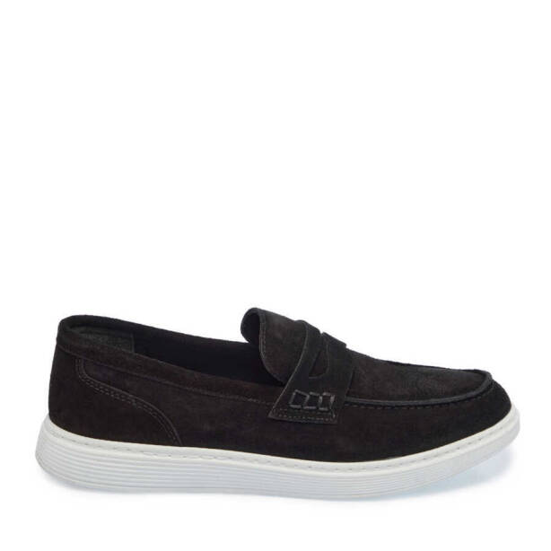 Siyah Süet Deri Erkek Loafer - E24I1AY56790-A01 - 3