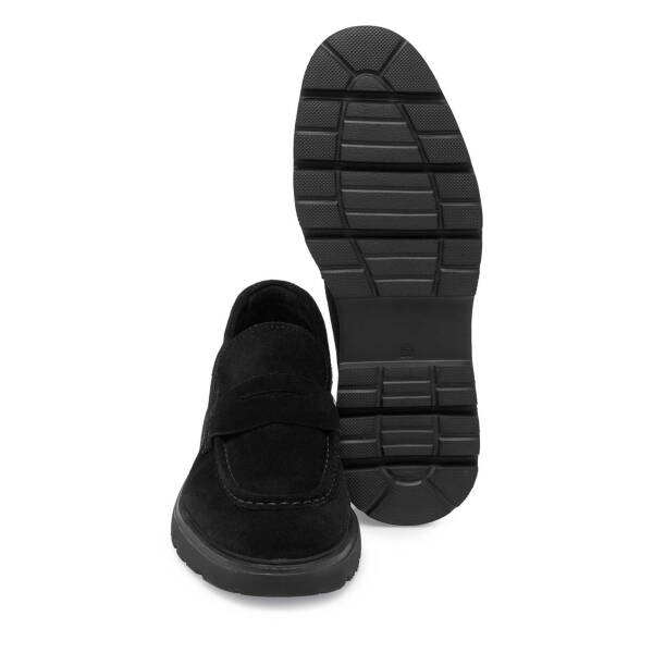 Siyah Süet Deri Erkek Loafer - E24S1AY56930-A01 - 4
